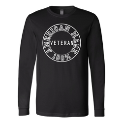 "American Made Veteran" 100% Long Sleeve T-Shirt - Choice of Colors