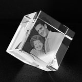 Personalized Crystal Cut Corner Cube with your Photo Image