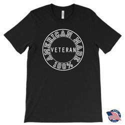 Mens American Made 100% Veteran T-Shirt - Choice of Colors