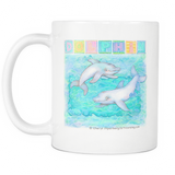 11oz Mug - Dolphins Play - White